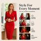 Women's V-Neck 3/4 Sleeve Blazer Dress