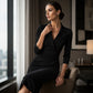 Women's V-Neck 3/4 Sleeve Blazer Dress