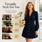 Women's Long Sleeve Pleated Blazer Dress