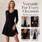 Women's Knit Long Sleeve A-Line Dress