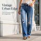 Women's Distressed Straight Leg Jeans