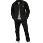 Men's Waffle Knit Jacket & Pants Two-Piece Casual Set