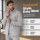 Men's Waffle Knit Jacket & Pants Two-Piece Casual Set