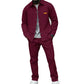Men's Waffle Knit Jacket & Pants Two-Piece Casual Set