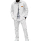 Men's Waffle Knit Jacket & Pants Two-Piece Casual Set