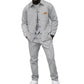 Men's Waffle Knit Jacket & Pants Two-Piece Casual Set