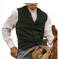 Men's Vintage Lapel Herringbone Tweed Vest
