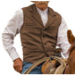 Men's Vintage Lapel Herringbone Tweed Vest