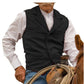 Men's Vintage Lapel Herringbone Tweed Vest