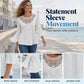 Women's Casual Hollow-Out Lace Patchwork 3/4 Sleeve Blouse Top