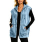 Women's Casual Denim Hooded Vest Jacket