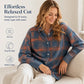 Women's Casual Plaid Button-Down Cardigan