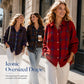 Women's Casual Plaid Button-Down Cardigan
