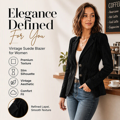 Women's Suede Slim Fit Blazer