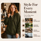 Women's Loose Snap Button Pullover Sweatshirt