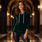 Women's Velvet Drawstring Hooded Sweatshirt
