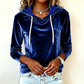 Women's Velvet Drawstring Hooded Sweatshirt