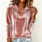 Women's Velvet Drawstring Hooded Sweatshirt