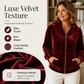 Women's Velvet Zip-Up Hooded Sweatshirt