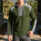 Men's Casual Knit Color-Block Hoodie