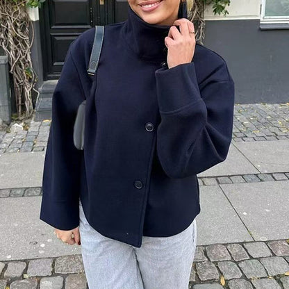 Women's Stand Collar Single-Breasted Short Coat