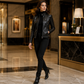 Women's Slim Fit Faxu Leather Jacket