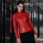 Women's Slim Fit Faxu Leather Jacket