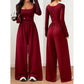 Women's Casual Square Neck Wide-Leg Jumpsuit