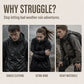 Men's Windproof Hooded Cargo Jacket Waterproof Outdoor Streetwear Coat
