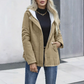 Women's Plush Lined Hooded Long Sleeve Jacket
