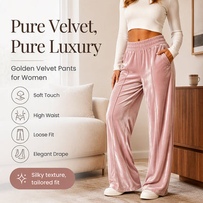 Women's Elegant Velvet Wide-Leg Pants