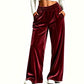 Women's Elegant Velvet Wide-Leg Pants