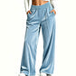 Women's Elegant Velvet Wide-Leg Pants