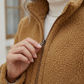 Women's Stand Collar Plush Jacket with Pockets