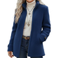 Women's Stand Collar Plush Jacket with Pockets