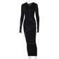 Women's Slim-Fit Hooded Maxi Dress