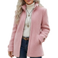 Women's Stand Collar Plush Jacket with Pockets