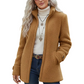 Women's Stand Collar Plush Jacket with Pockets