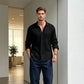 Men's Casual Breathable Waffle Texture Shirt