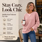 Women's Waffle Knit Long Sleeve Top