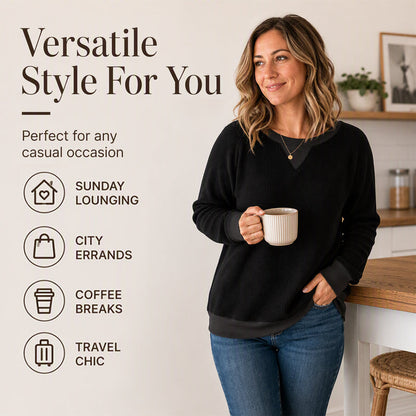 Women's Waffle Knit Long Sleeve Top