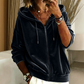Women's Casual Velvet Hooded Jacket