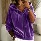 Women's Casual Velvet Hooded Jacket