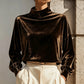 Women's Velvet Mock Neck Top