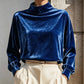 Women's Velvet Mock Neck Top