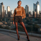 Women's Velvet Mock Neck Top