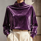 Women's Velvet Mock Neck Top