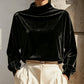 Women's Velvet Mock Neck Top