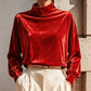 Women's Velvet Mock Neck Top