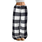 Women's Plush Plaid Wide-Leg Pants